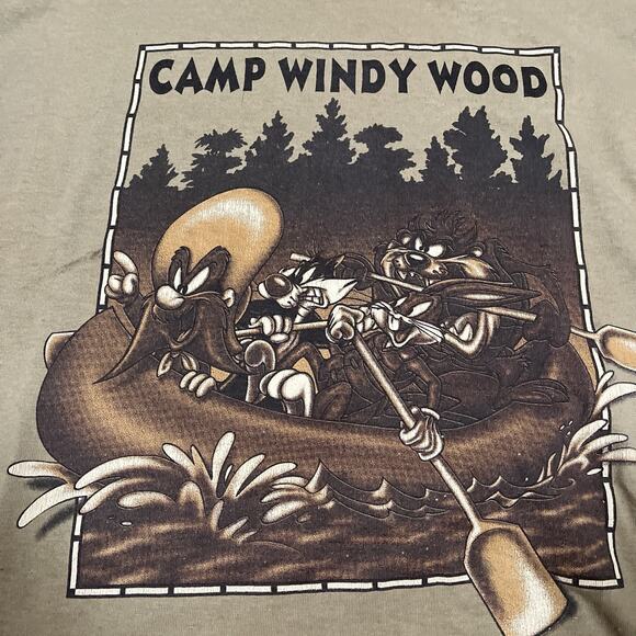 Vintage 90s Medium Looney Tunes T-Shirt Grunge Distressed USA Made Tee Cartoon - Picture 2 of 9